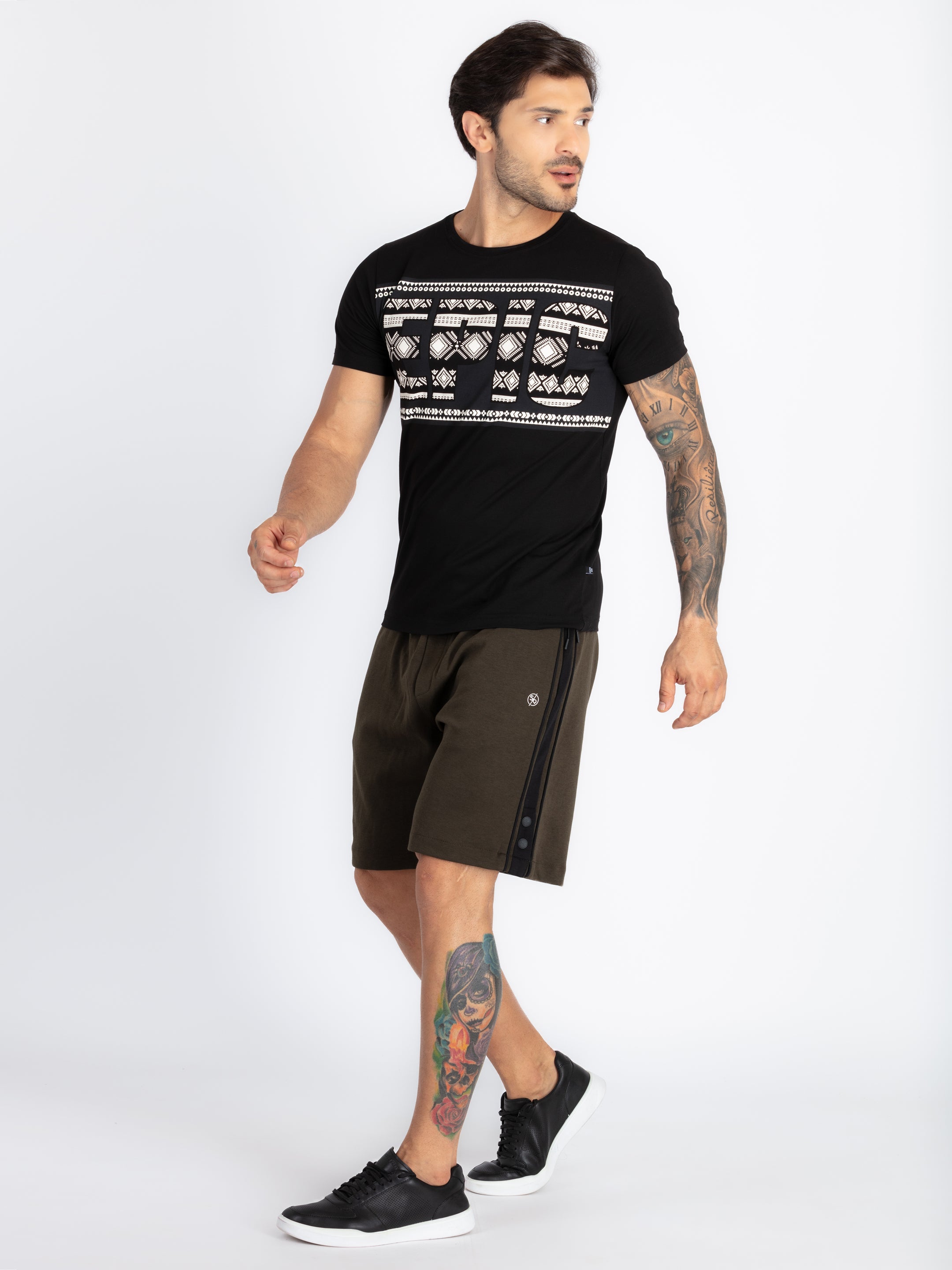 Mens Solid Regular Fit Shorts