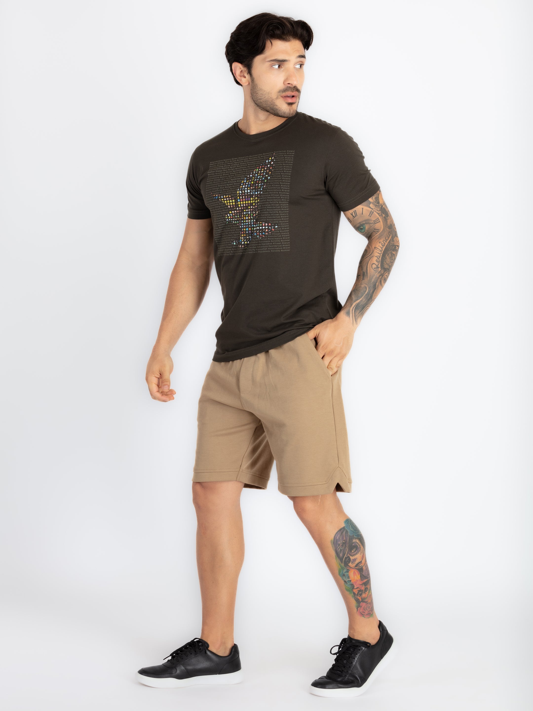 Mens Solid Regular Fit Shorts