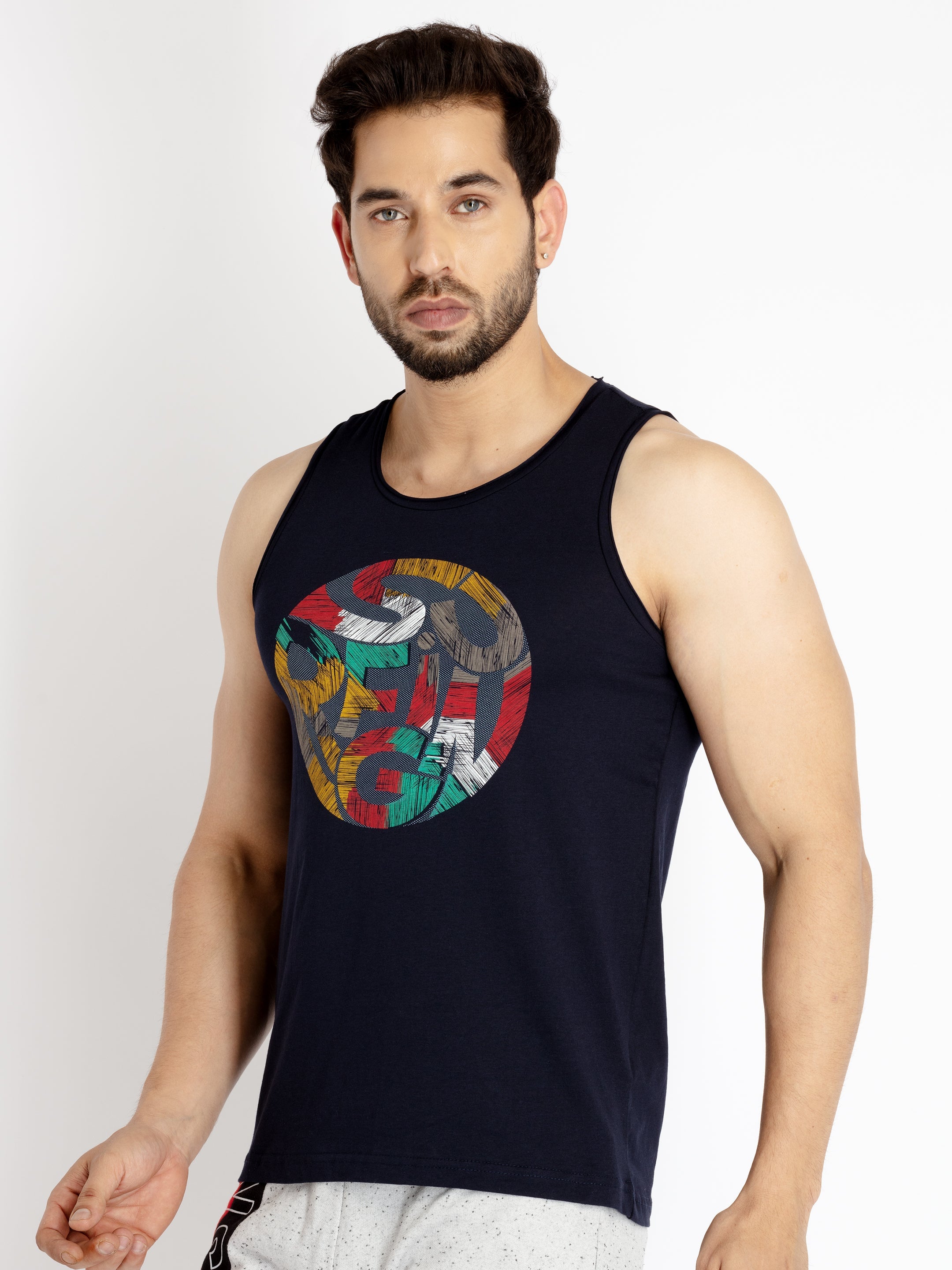 Mens Printed Sleeveless T-shirt