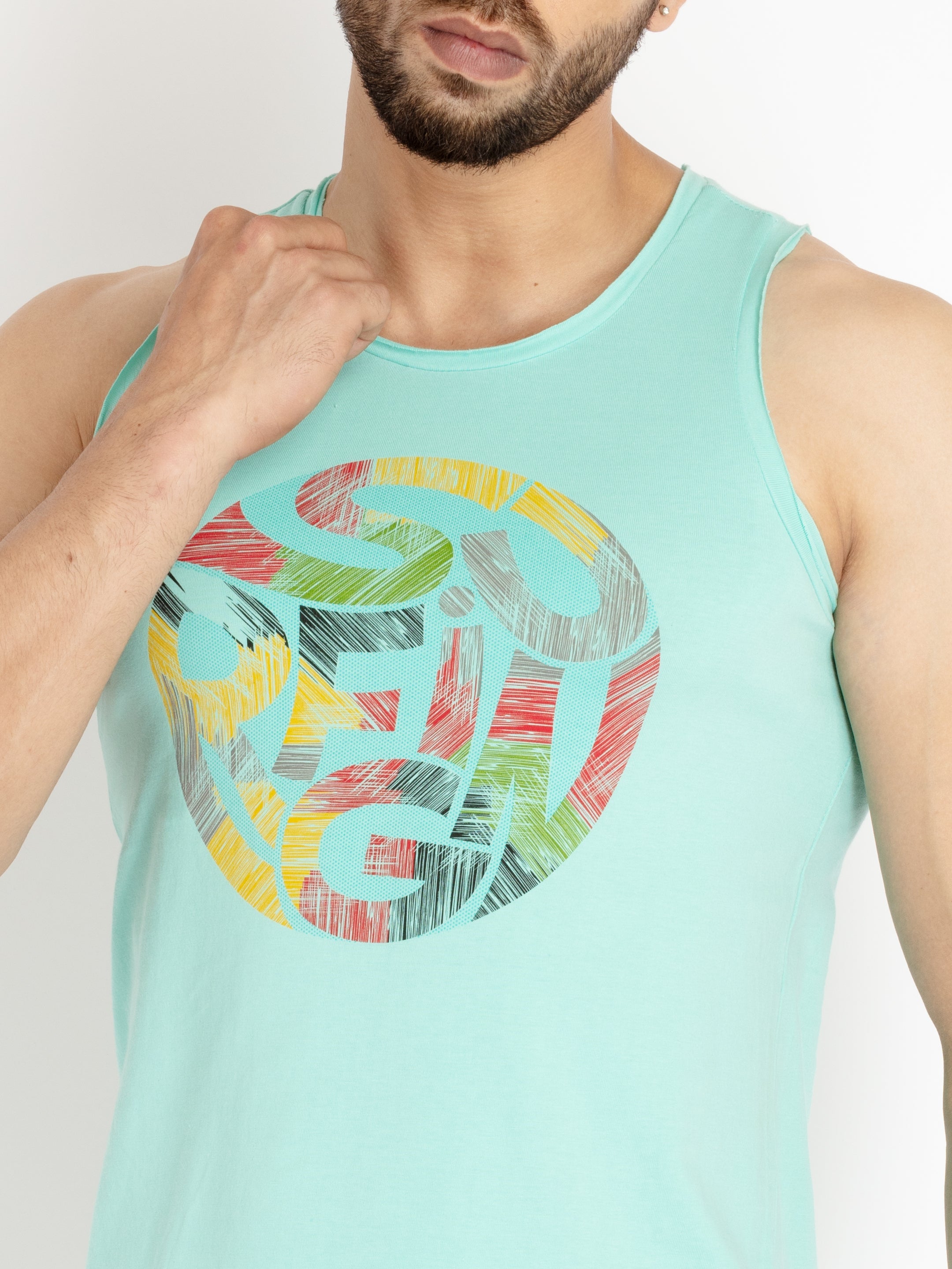 Men's Printed Sleeveless T-shirt