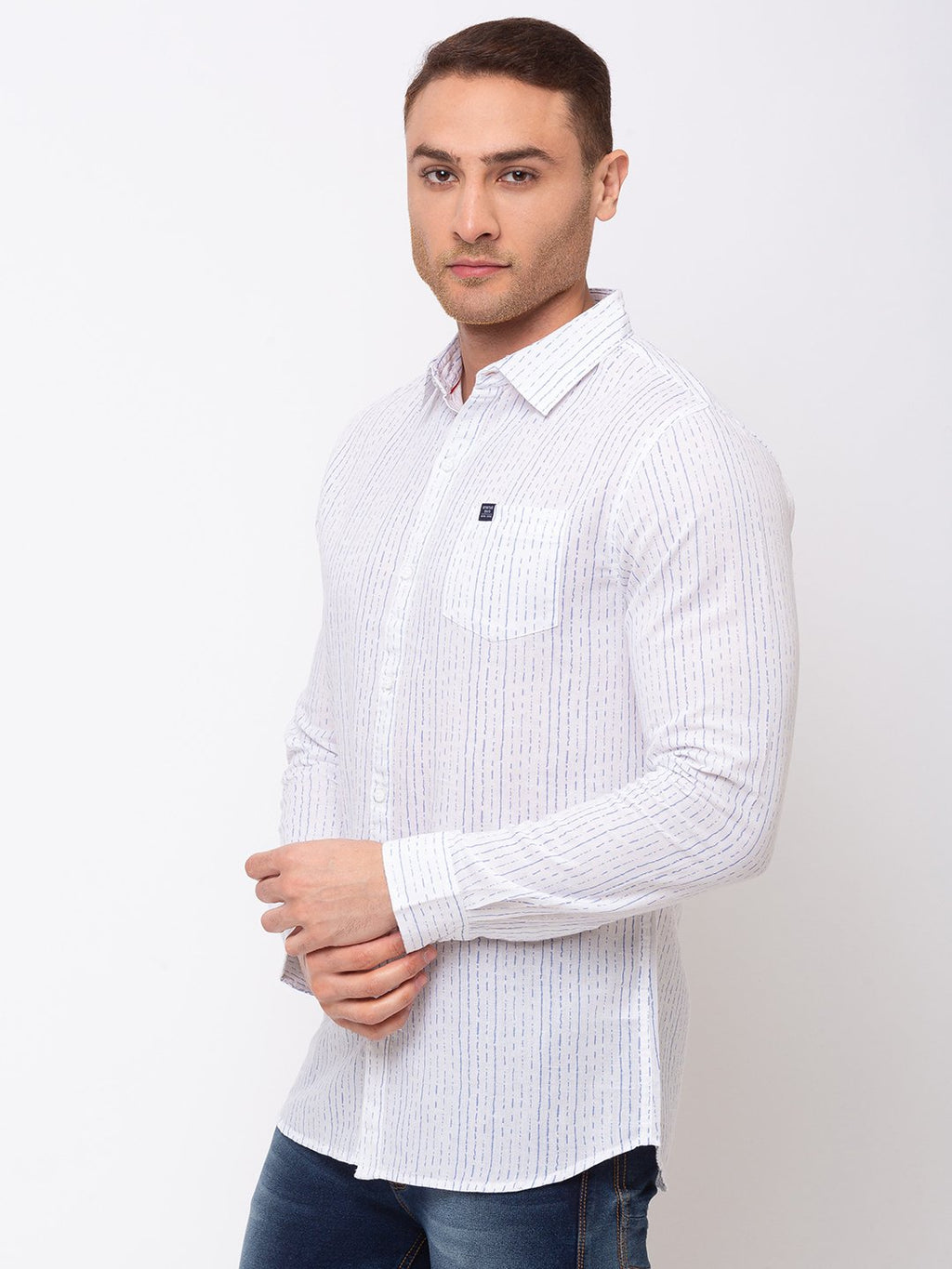 Striped Cotton Slim Fit Shirt