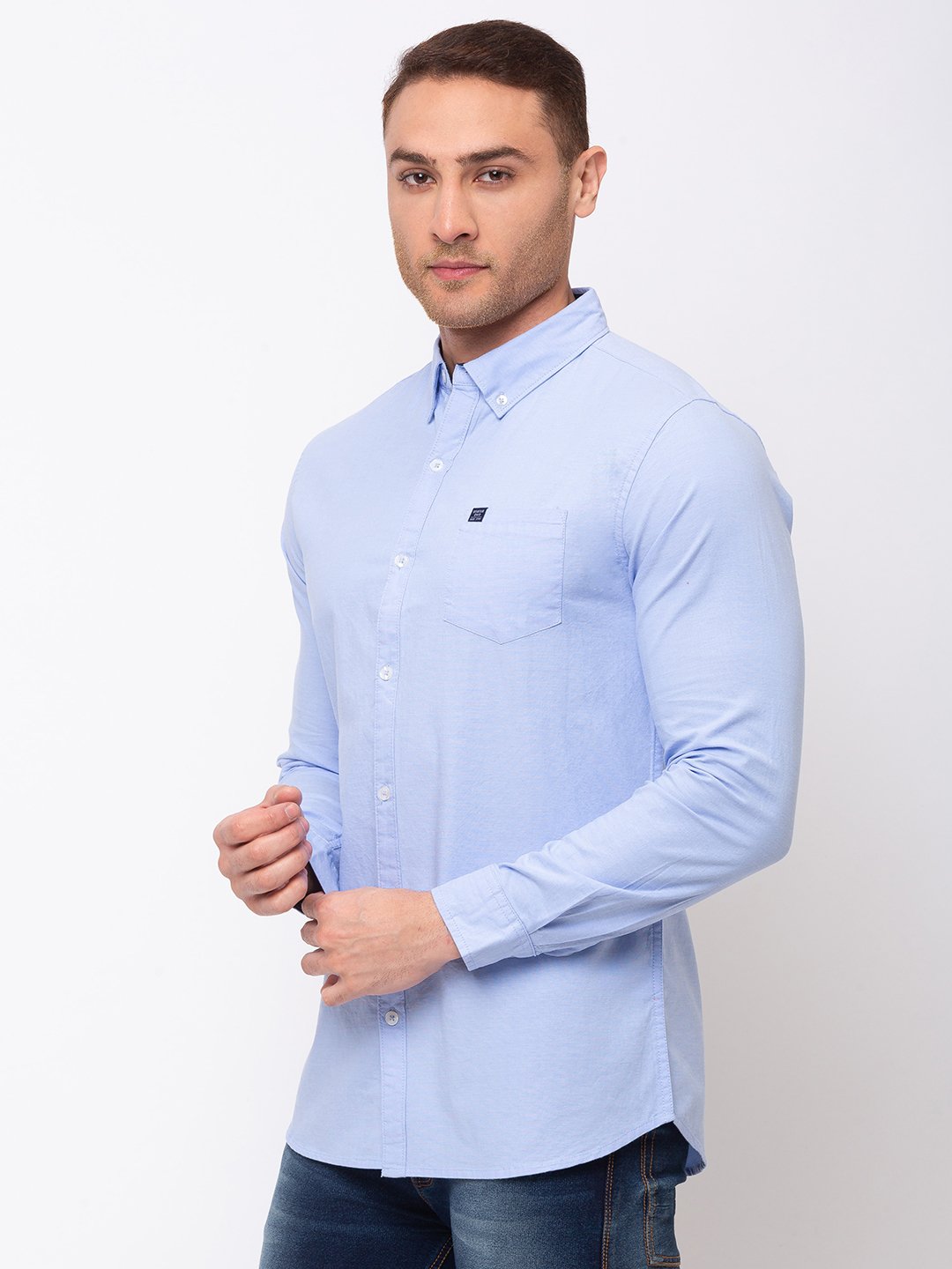 Solid Cotton Slim Fit Shirt