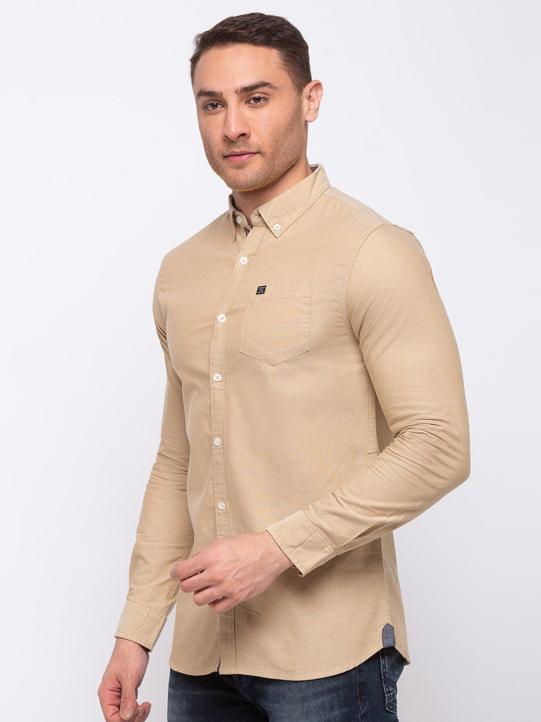 Solid Cotton Slim Fit Shirt