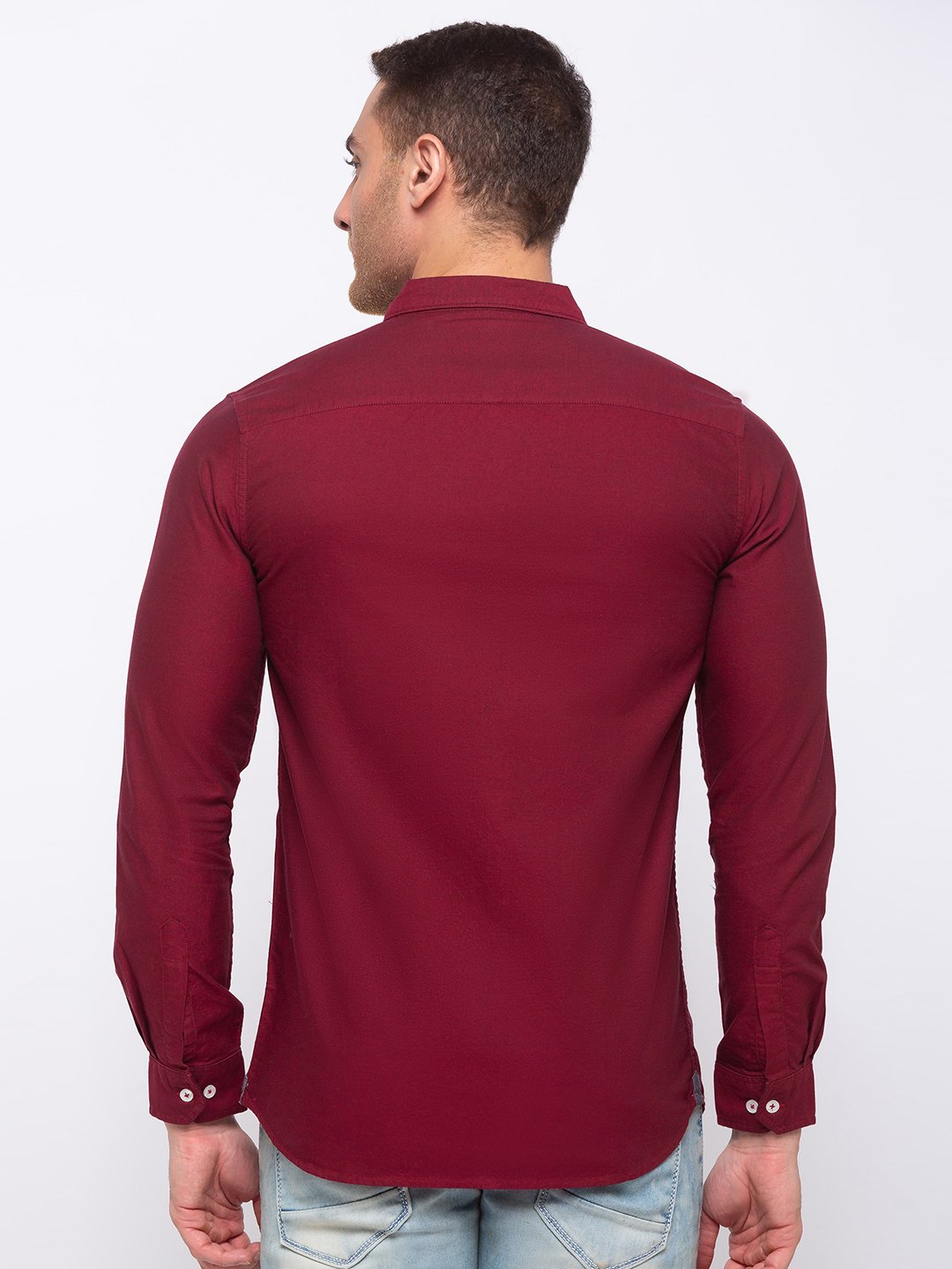 Solid Cotton Slim Fit Shirt