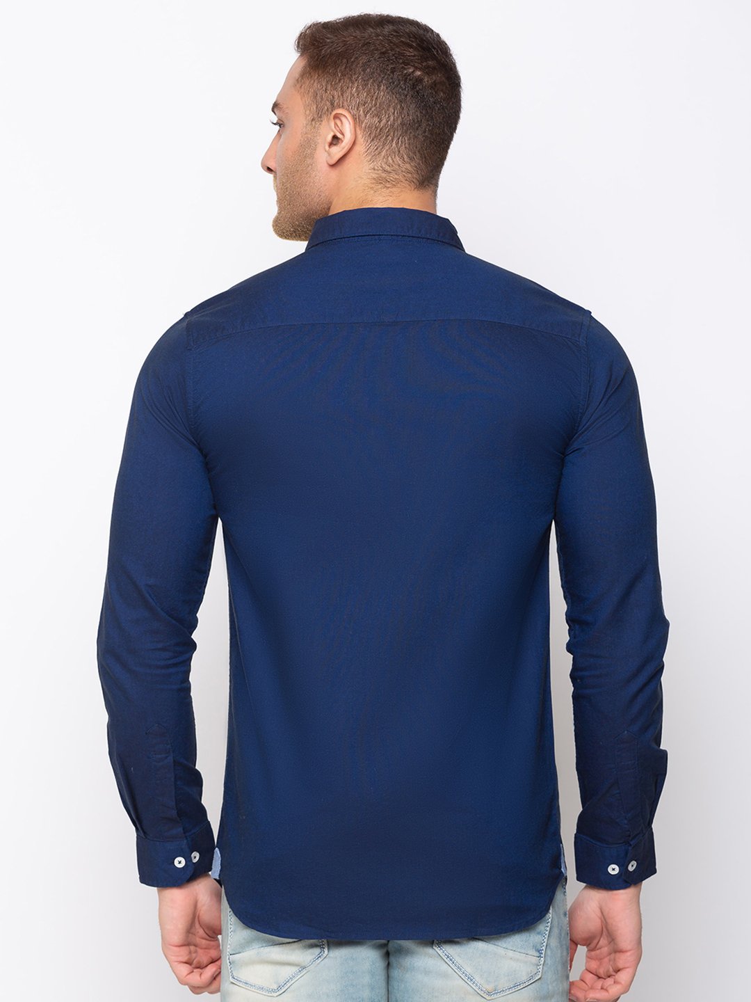Solid Cotton Slim Fit Shirt