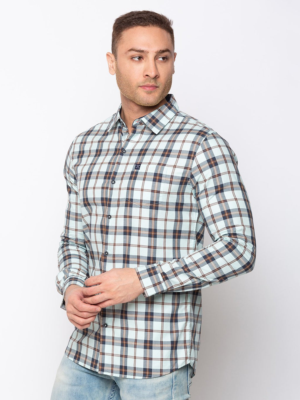 Checks Cotton Slim Fit Shirt