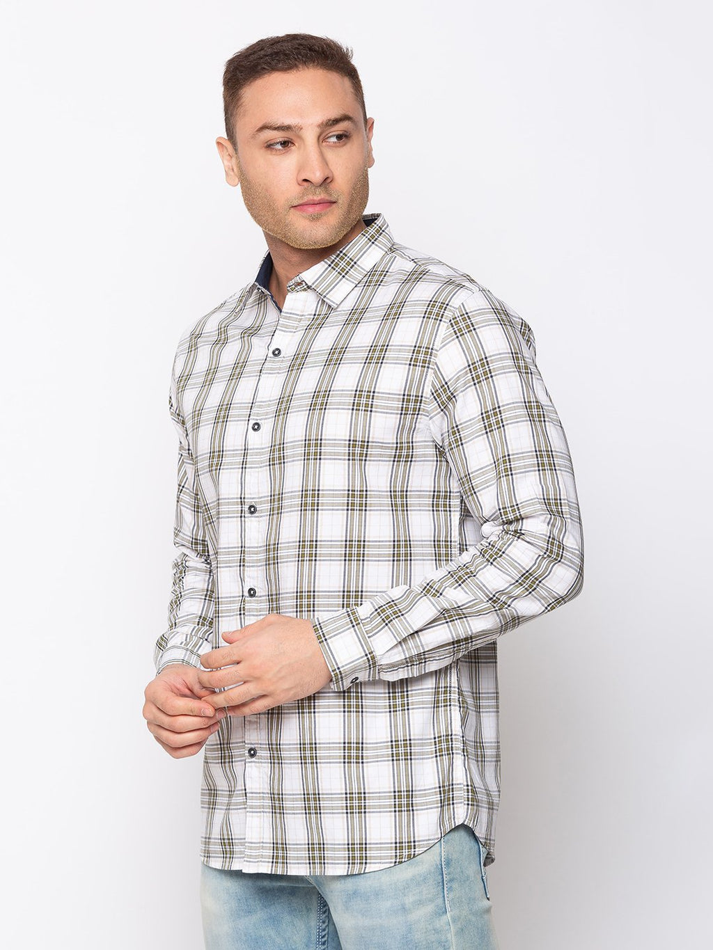 Checks Cotton Slim Fit Shirt