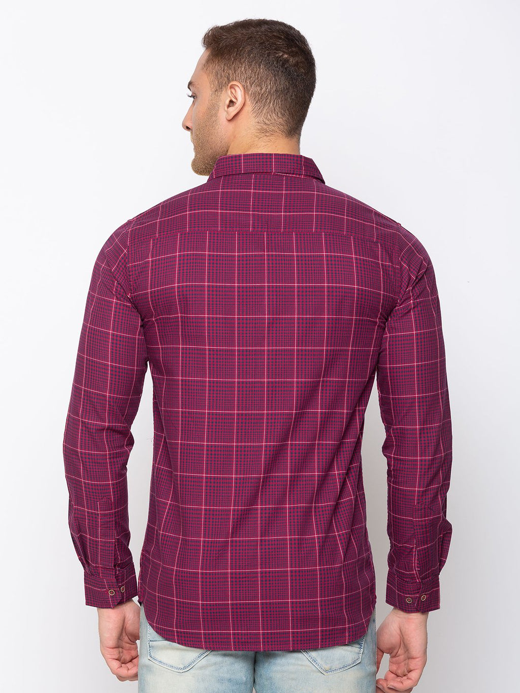 Checks Cotton Slim Fit Shirt