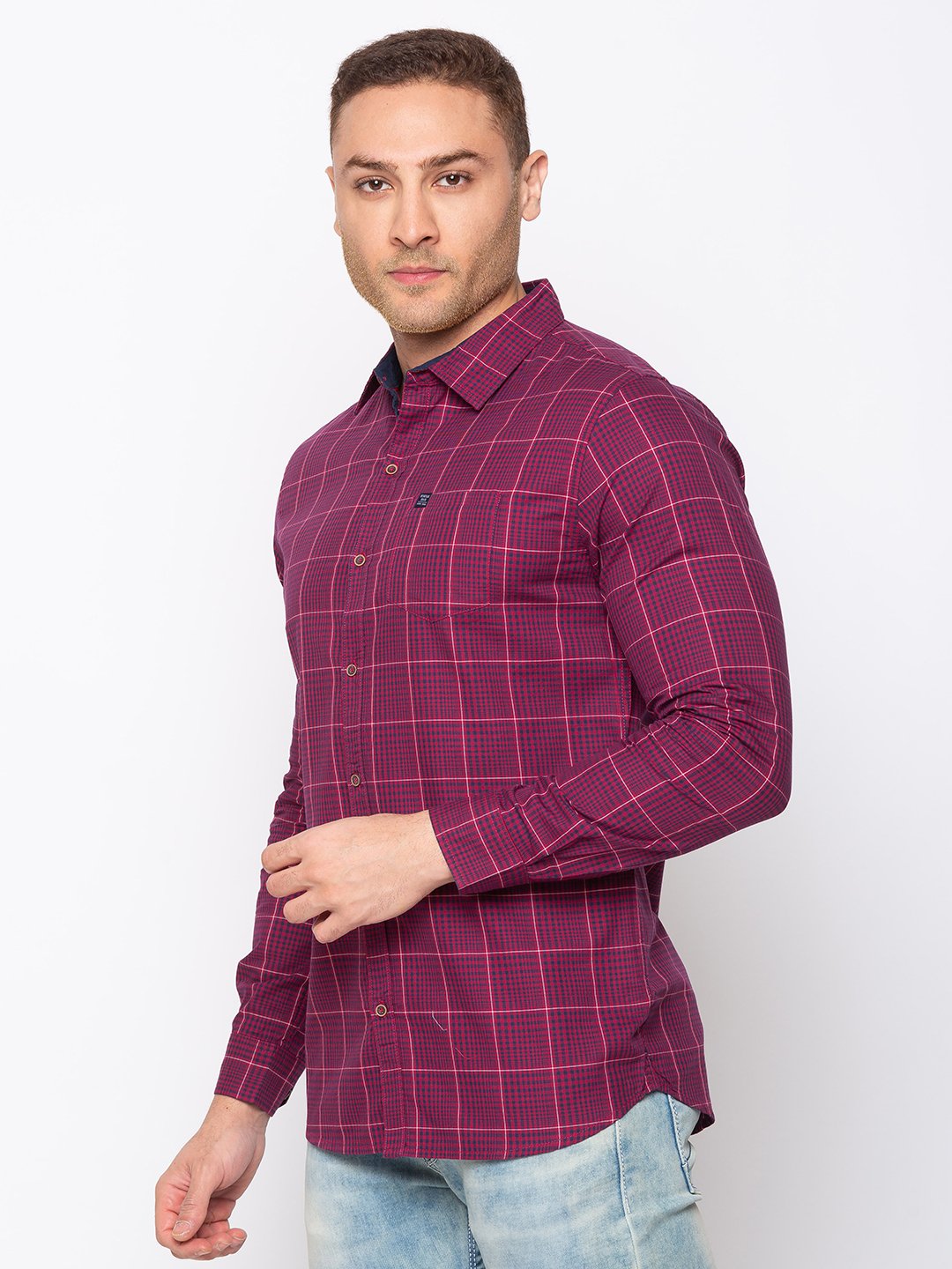 Checks Cotton Slim Fit Shirt