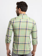 Mens Slim Fit Checkered Cotton Shirt