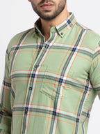 Mens Slim Fit Checkered Cotton Shirt