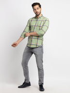Mens Slim Fit Checkered Cotton Shirt