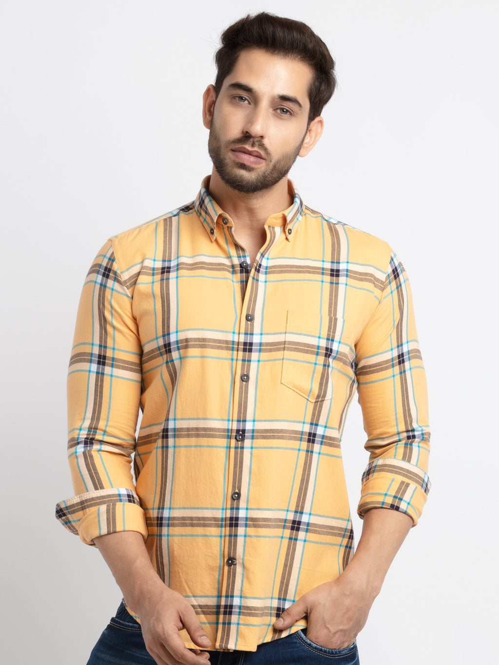 Status Quo |Mens Slim Fit Checks Shirts - 3XL, 4XL,5XL