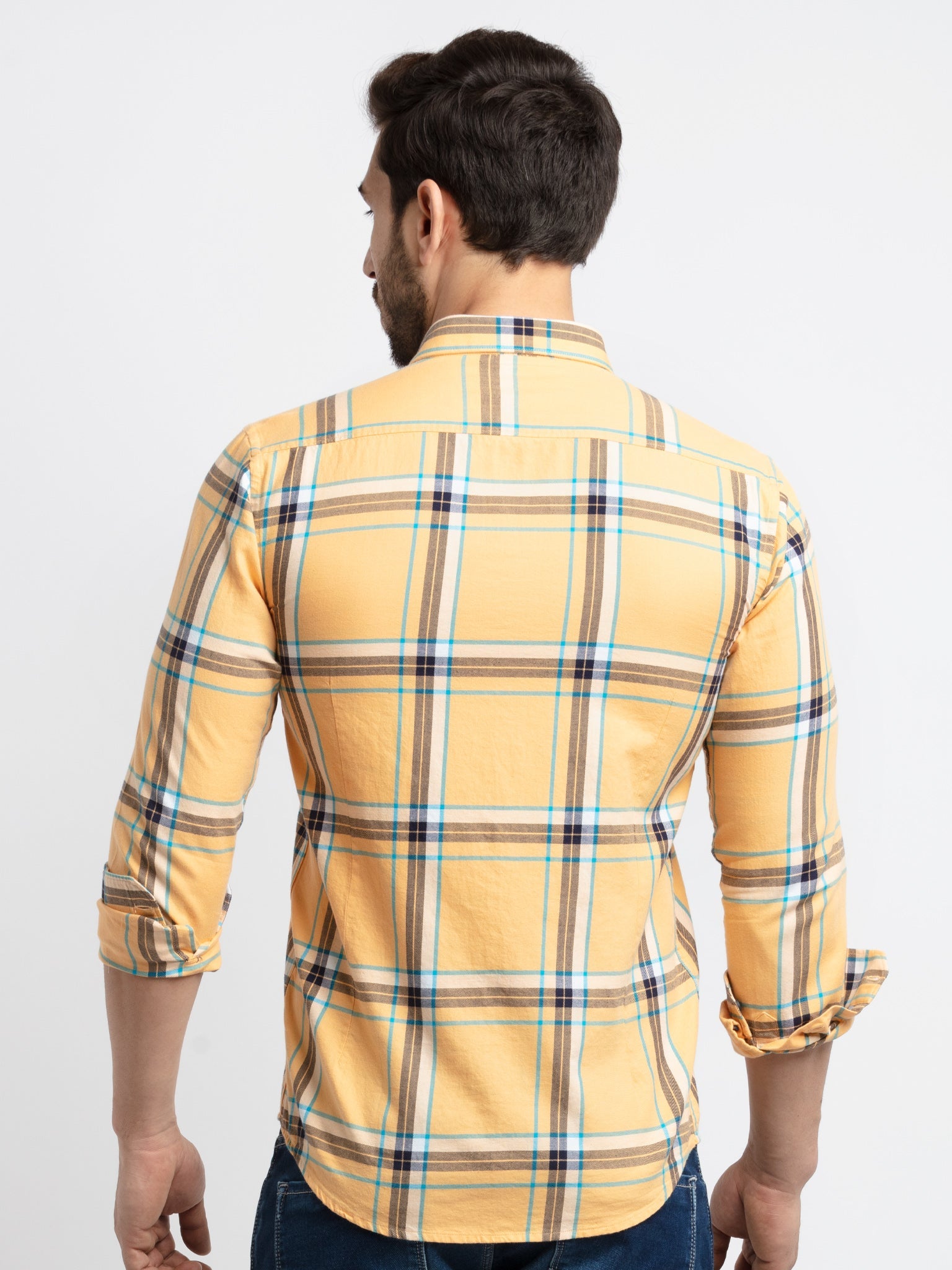 Mens Slim Fit Checkered Cotton Shirt