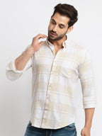 Men's Slim Fit Checkered Cotton Shirt