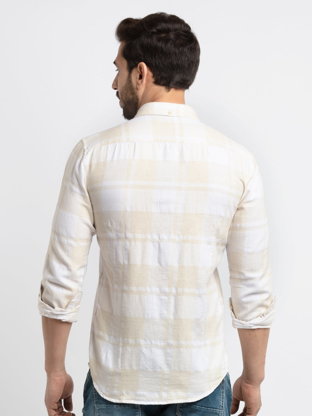 Men's Slim Fit Checkered Cotton Shirt