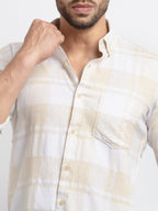 Men's Slim Fit Checkered Cotton Shirt