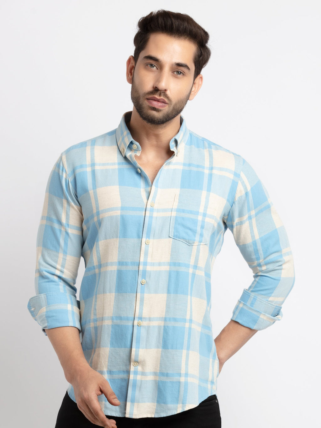 Status Quo |Mens Slim Fit Checks Shirts - 3XL, 4XL,5XL