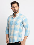 Mens Slim Fit Checkered Cotton Shirt