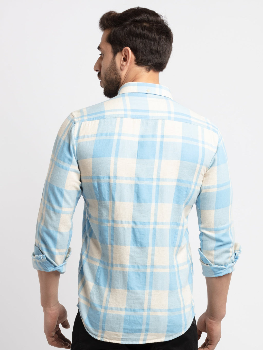 Mens Slim Fit Checkered Cotton Shirt