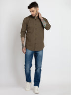 Men's Solid Cotton Slim Fit Shirt