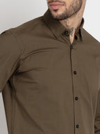 Men's Solid Cotton Slim Fit Shirt