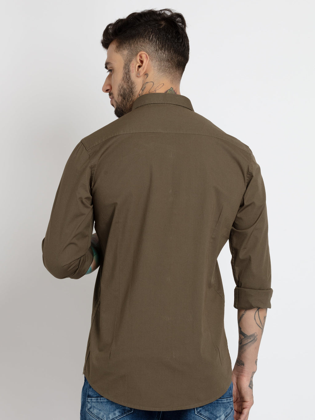 Men's Solid Cotton Slim Fit Shirt