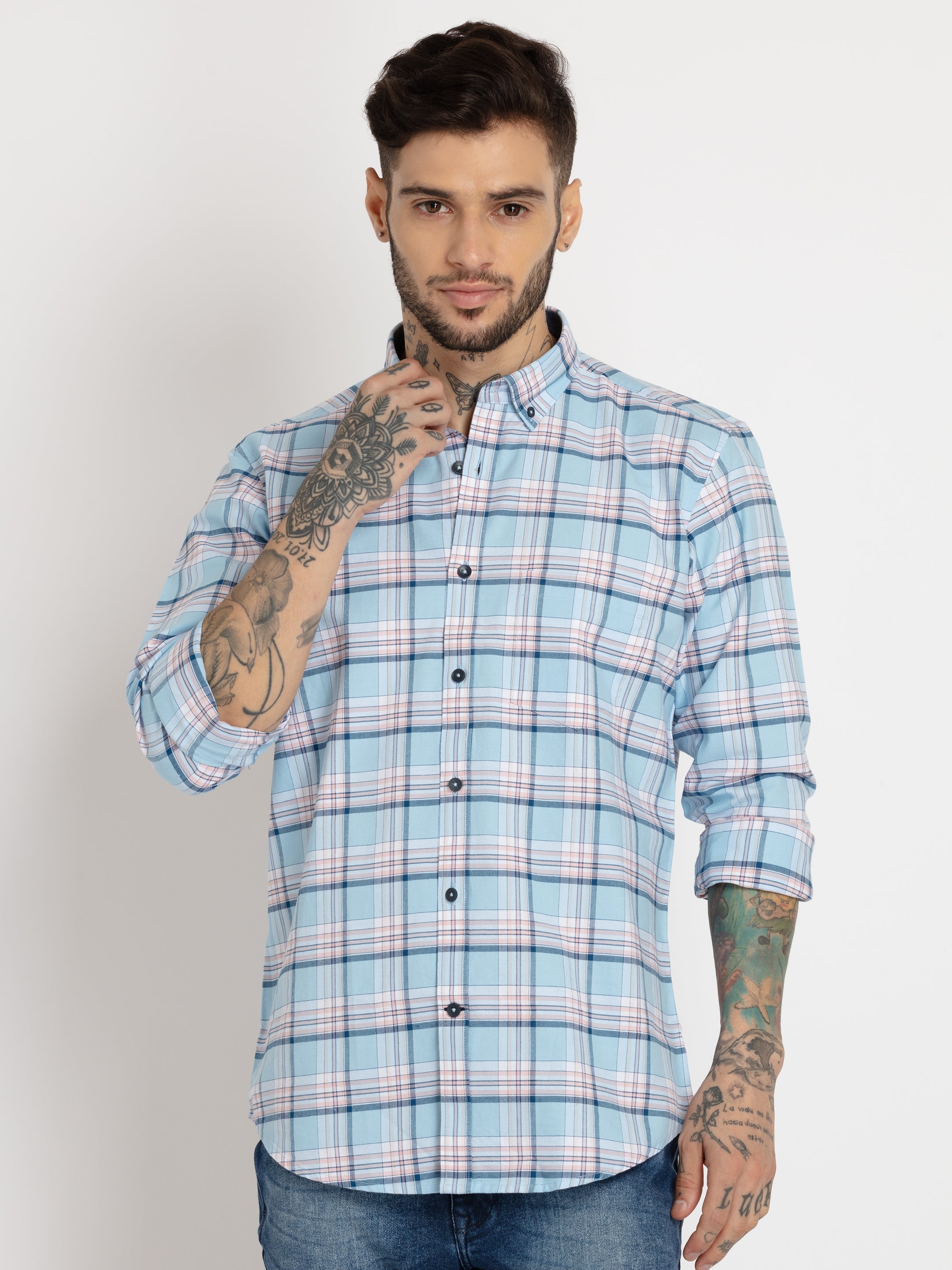 Status Quo |Mens Slim Fit Checkered Shirts - 3XL, 4XL, 5XL