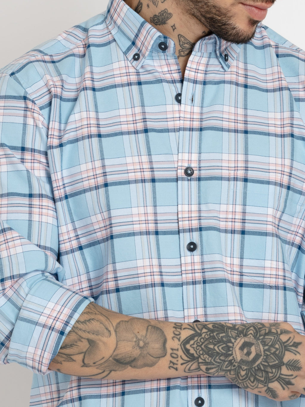Mens Checkered Cotton Slim Fit Shirt