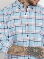 Mens Checkered Cotton Slim Fit Shirt