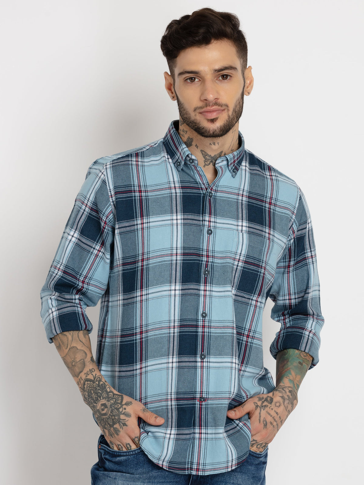 Status Quo |Mens Slim Fit Checkered Shirts - 3XL, 4XL, 5XL