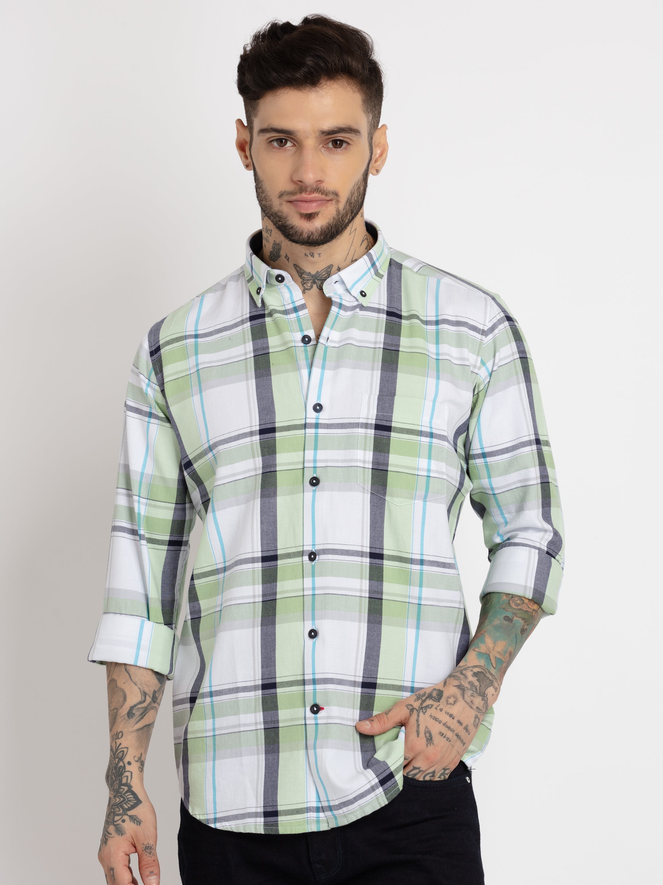 Status Quo |Mens Slim Fit Checkered Shirts - 3XL, 4XL, 5XL