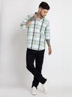 Mens Checkered Cotton Slim Fit Shirt