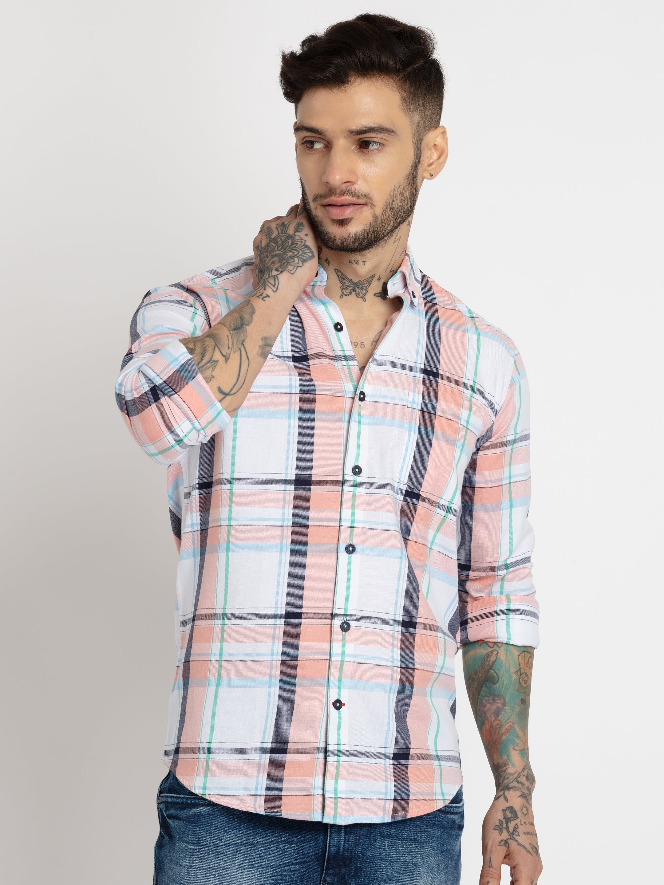 Status Quo |Mens Slim Fit Checkered Shirts - 3XL, 4XL, 5XL