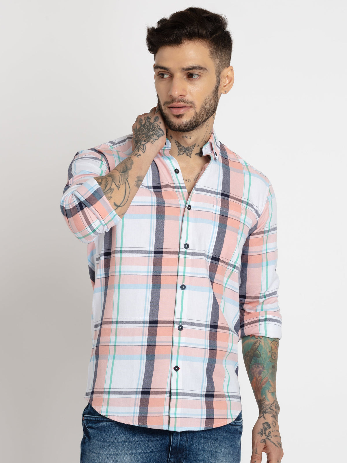 Status Quo |Mens Slim Fit Checkered Shirts - 3XL, 4XL, 5XL