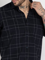 Mens Checkered Cotton Slim Fit Shirt