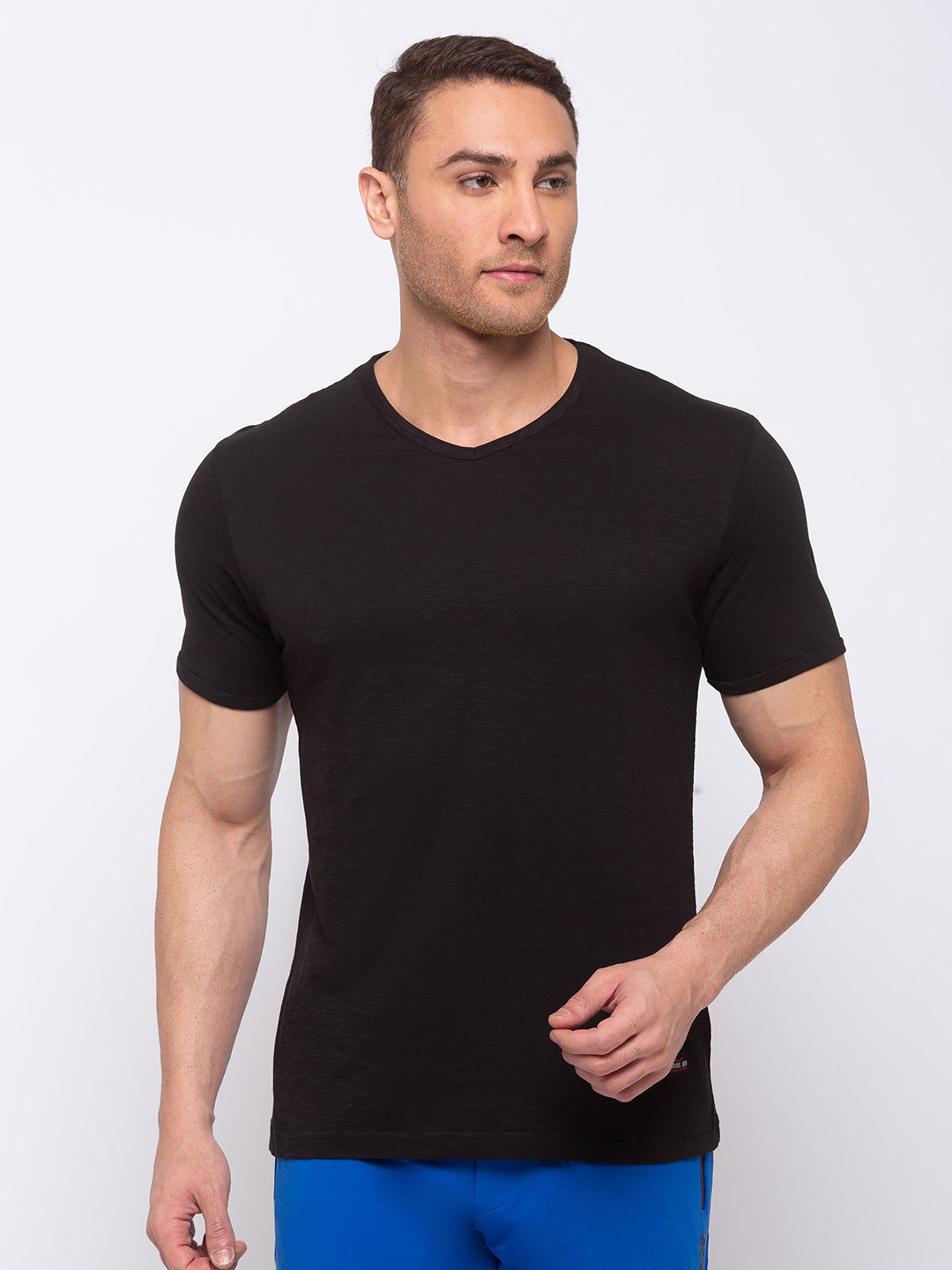 Solid Slim Fit V-Neck T-shirt