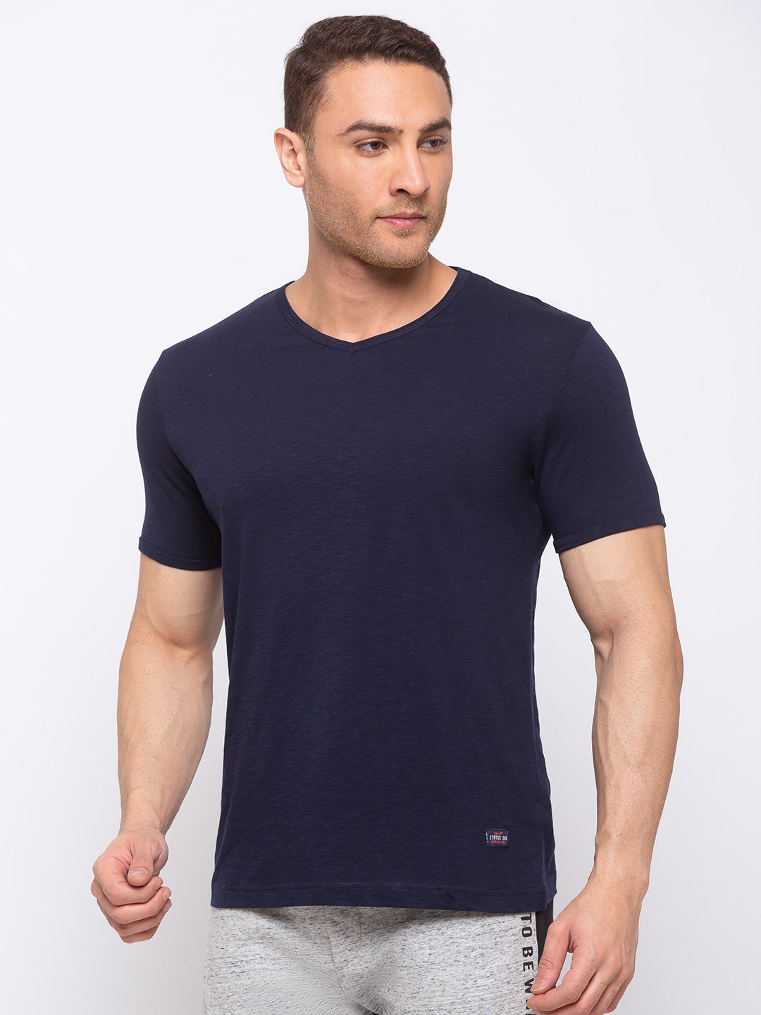 Solid Slim Fit V-Neck T-shirt