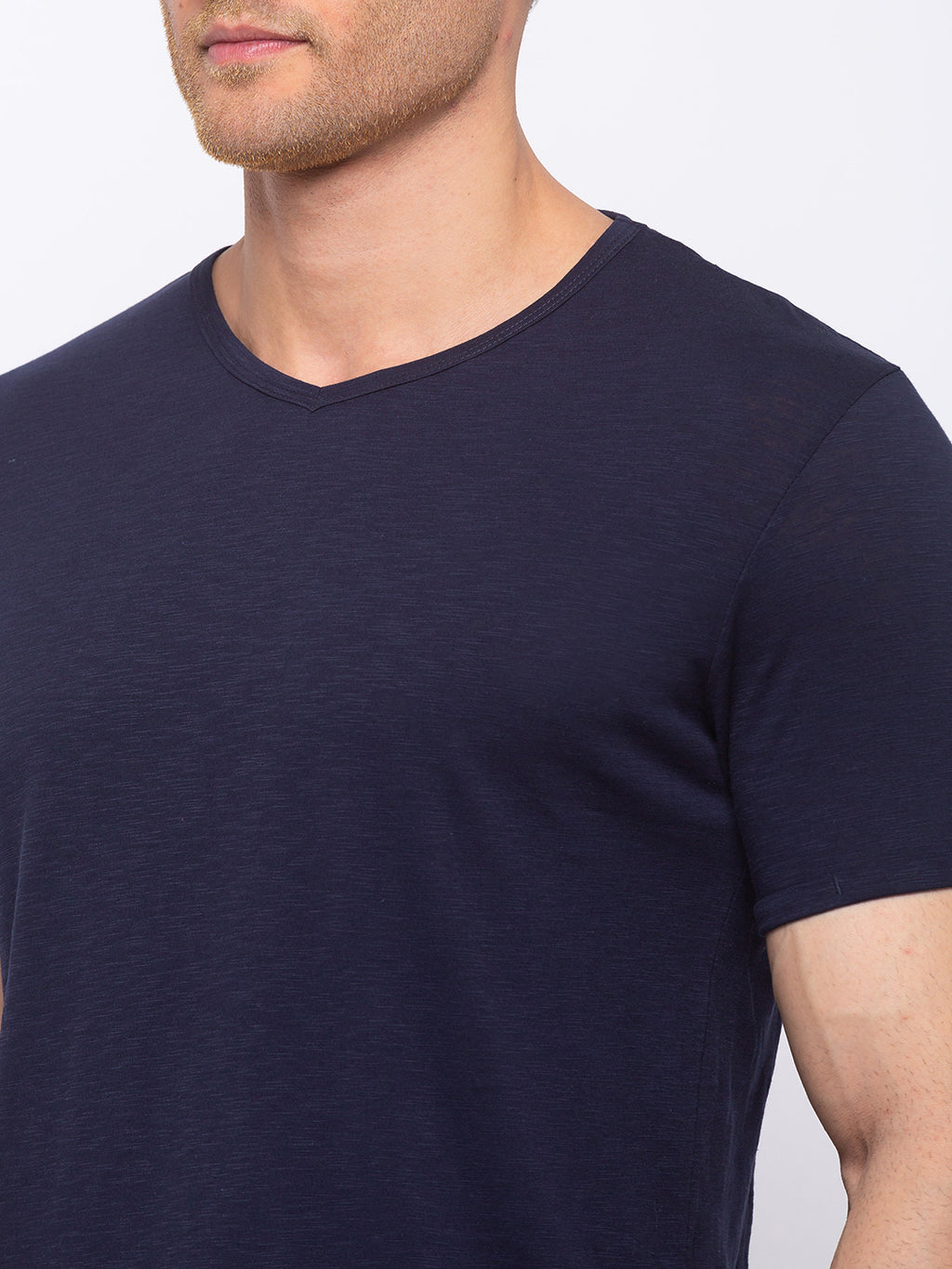 Solid Slim Fit V-Neck T-shirt