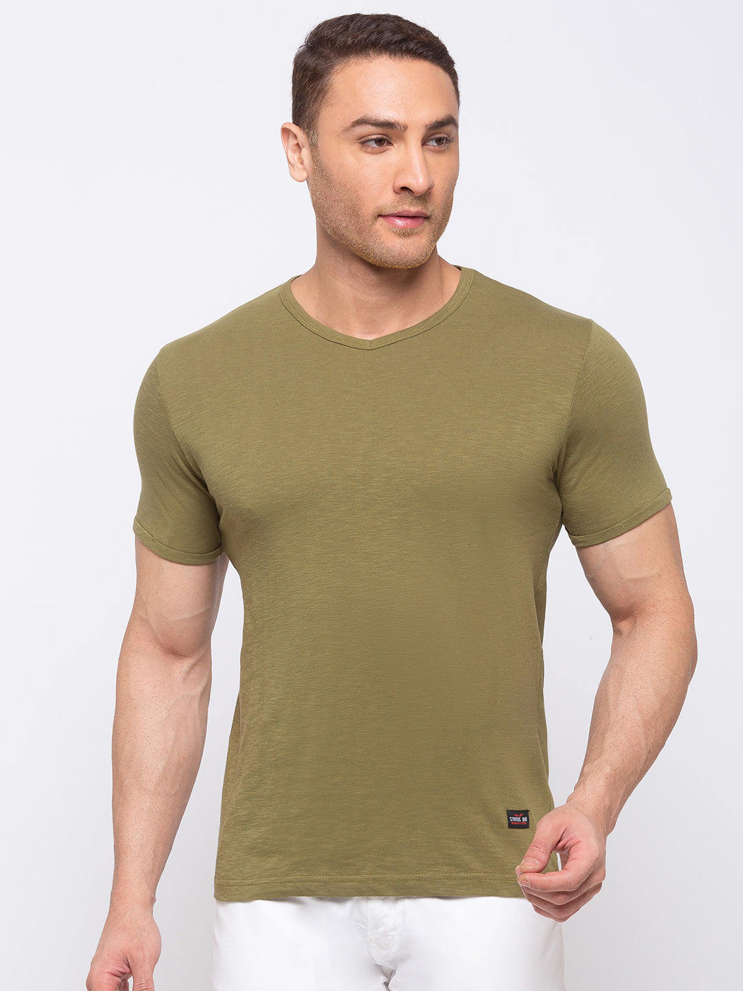 Solid Slim Fit V-Neck T-shirt