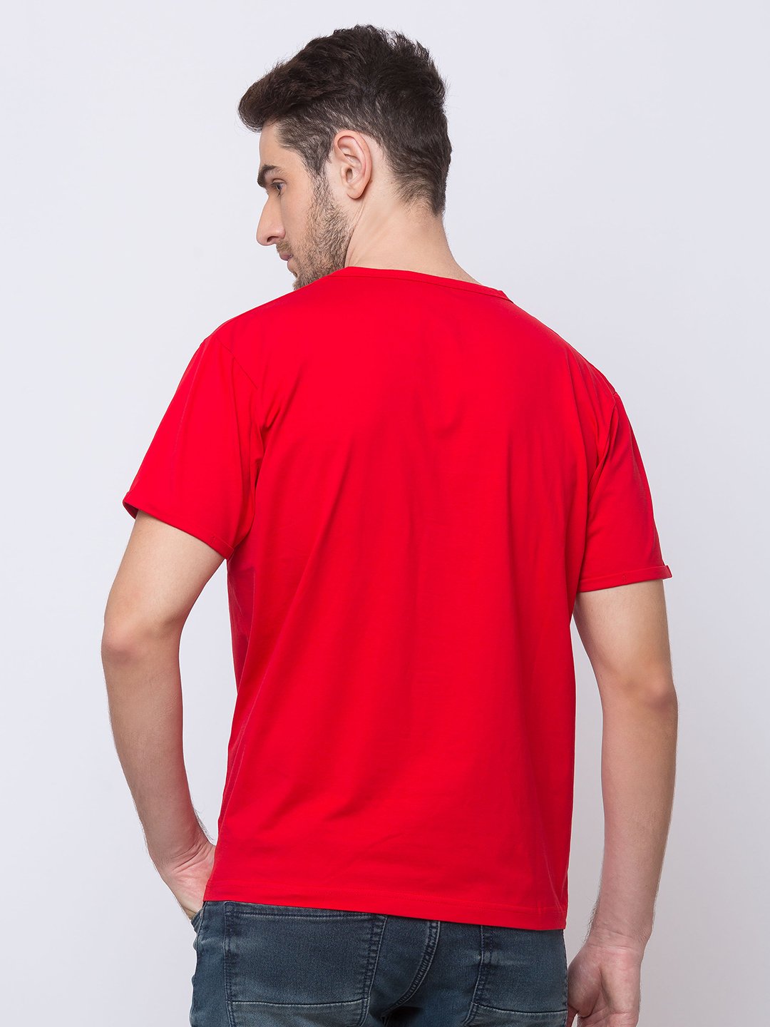 Solid Henley Neck T-Shirt