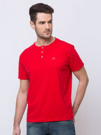 Solid Henley Neck T-Shirt
