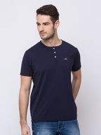 Status Quo |NAVY Henley Neck T-Shirt - 3XL, 4XL, 5XL
