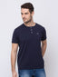 Status Quo |NAVY Henley Neck T-Shirt - 3XL, 4XL, 5XL