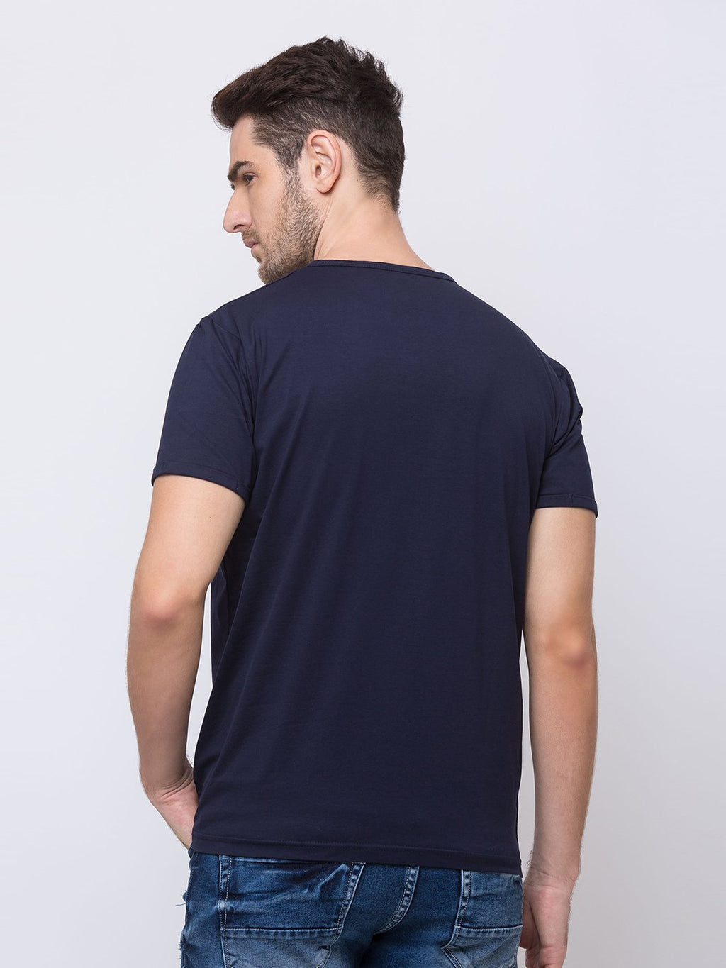 Solid Henley Neck T-Shirt