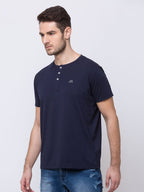 Solid Henley Neck T-Shirt