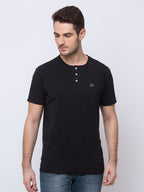 Status Quo |Black Henely Neck T-Shirt - 3XL, 4XL, 5XL