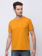 Solid Henley Neck T-Shirt
