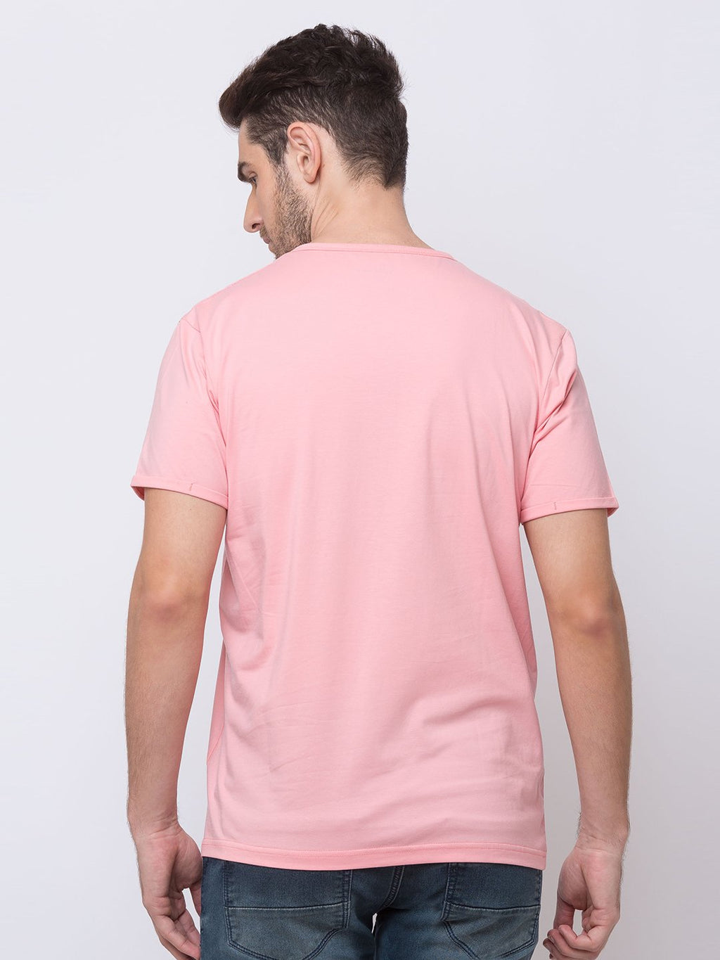 Solid Henley Neck T-Shirt
