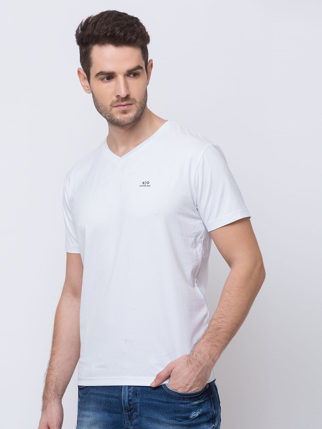Solid V-Neck T-Shirt